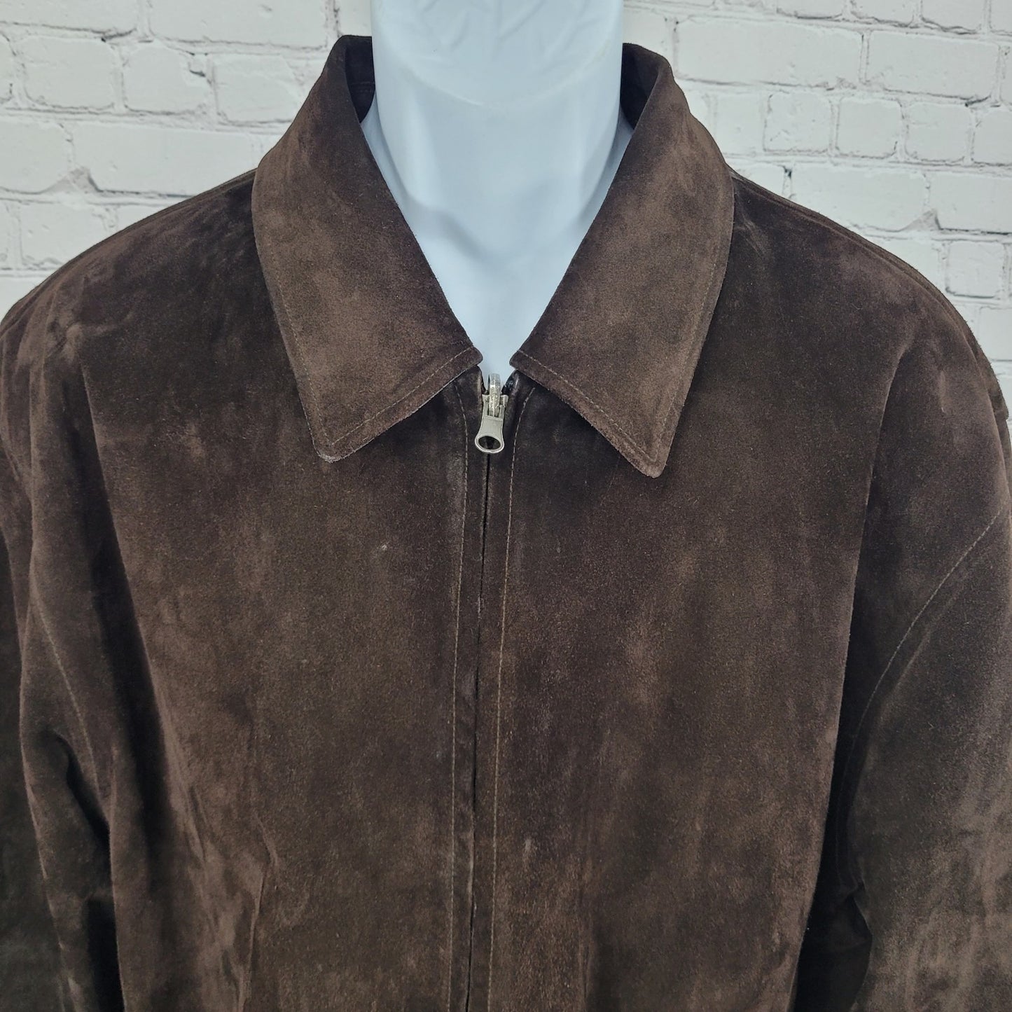 Roundtree & Yorke Black Brown Lamb Skin Leather Suede Reversible Jacket Large L