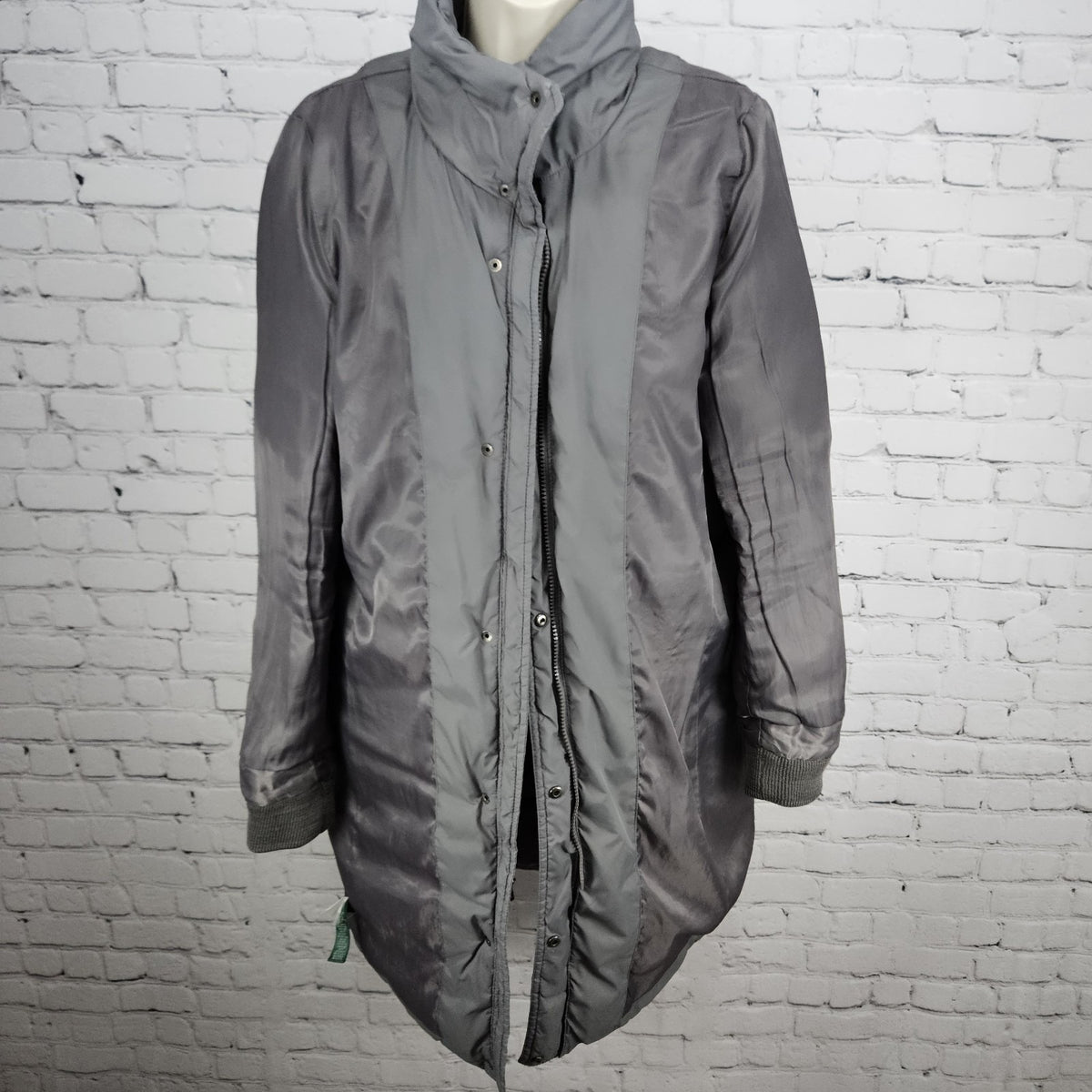 Lauren Ralph Lauren Grey Insulated Zip Parka Puffer Jacket Long Coat Large L
