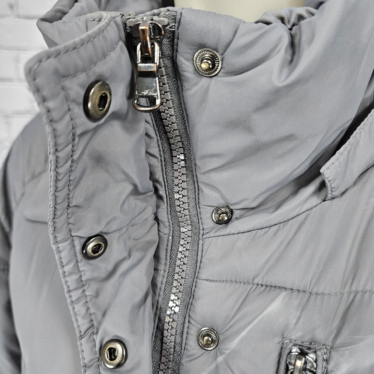 Lauren Ralph Lauren Grey Insulated Zip Parka Puffer Jacket Long Coat Large L