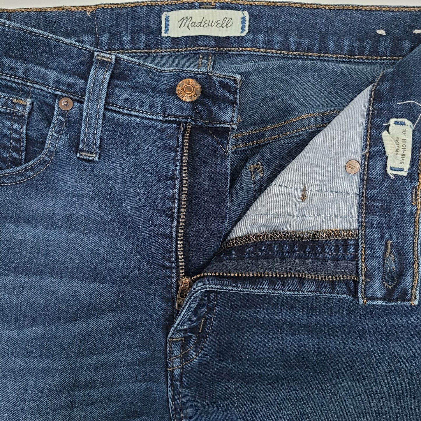 Madewell Dark Blue Denim 10" High Rise Skinny Stretch Jeans Size 28 (28x29)