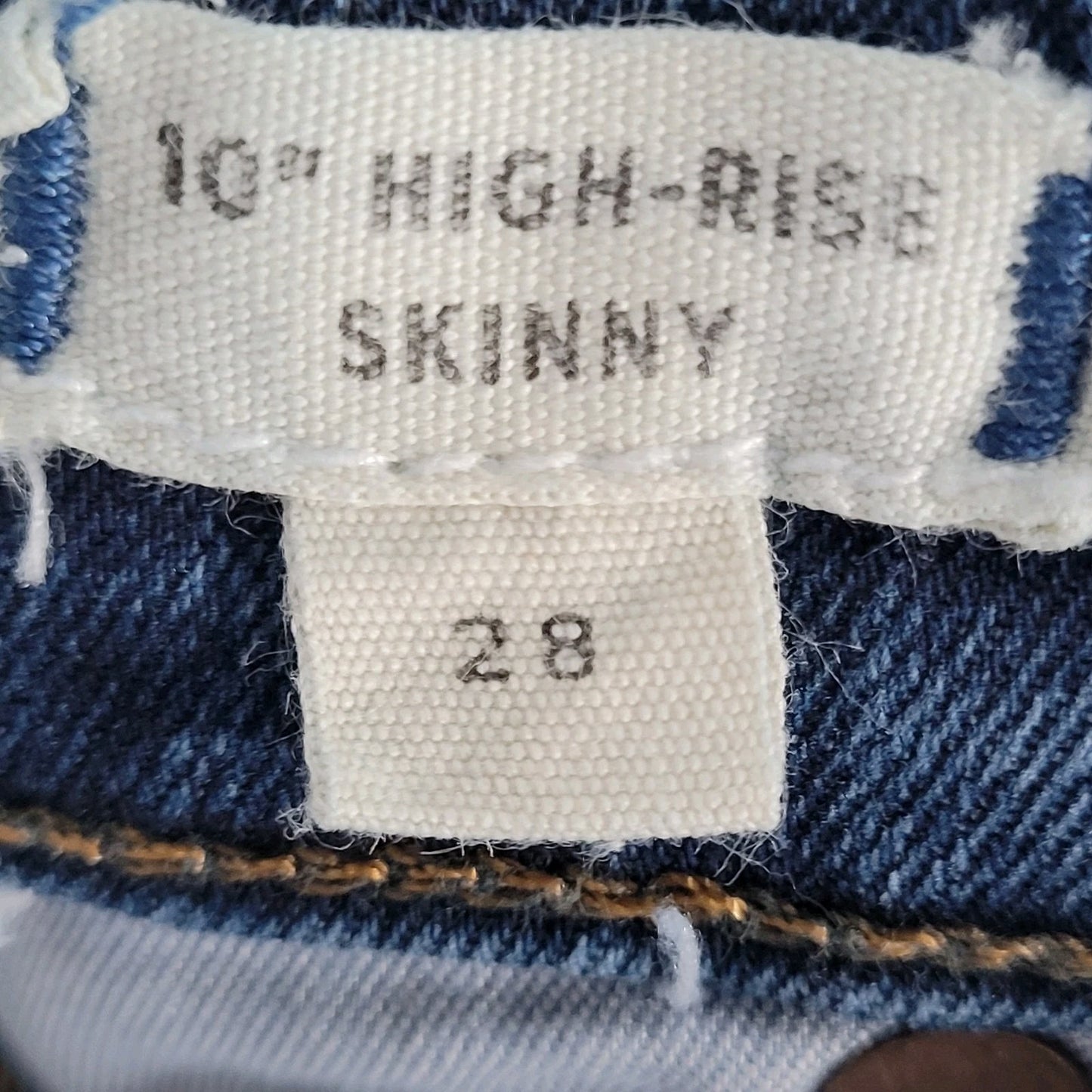 Madewell Dark Blue Denim 10" High Rise Skinny Stretch Jeans Size 28 (28x29)