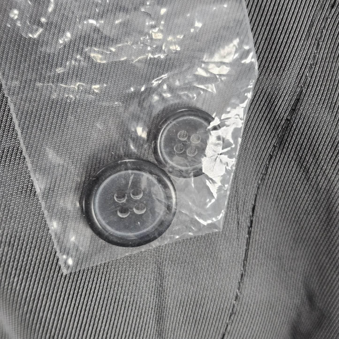 Egara Grey 100% Wool Full Suit Set 2 Piece Peak 2 Button Slim Fit Blazer 44L/38