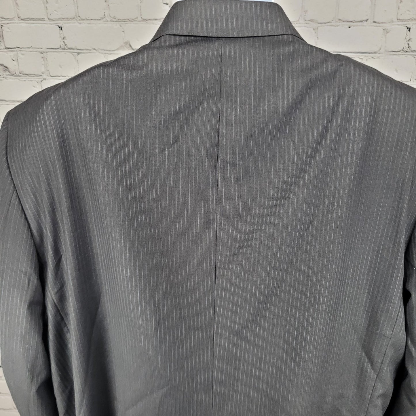 Jos A Bank Signature Gold Gordon Grey Pinstriped Suit Jacket 52L Pants 48x30