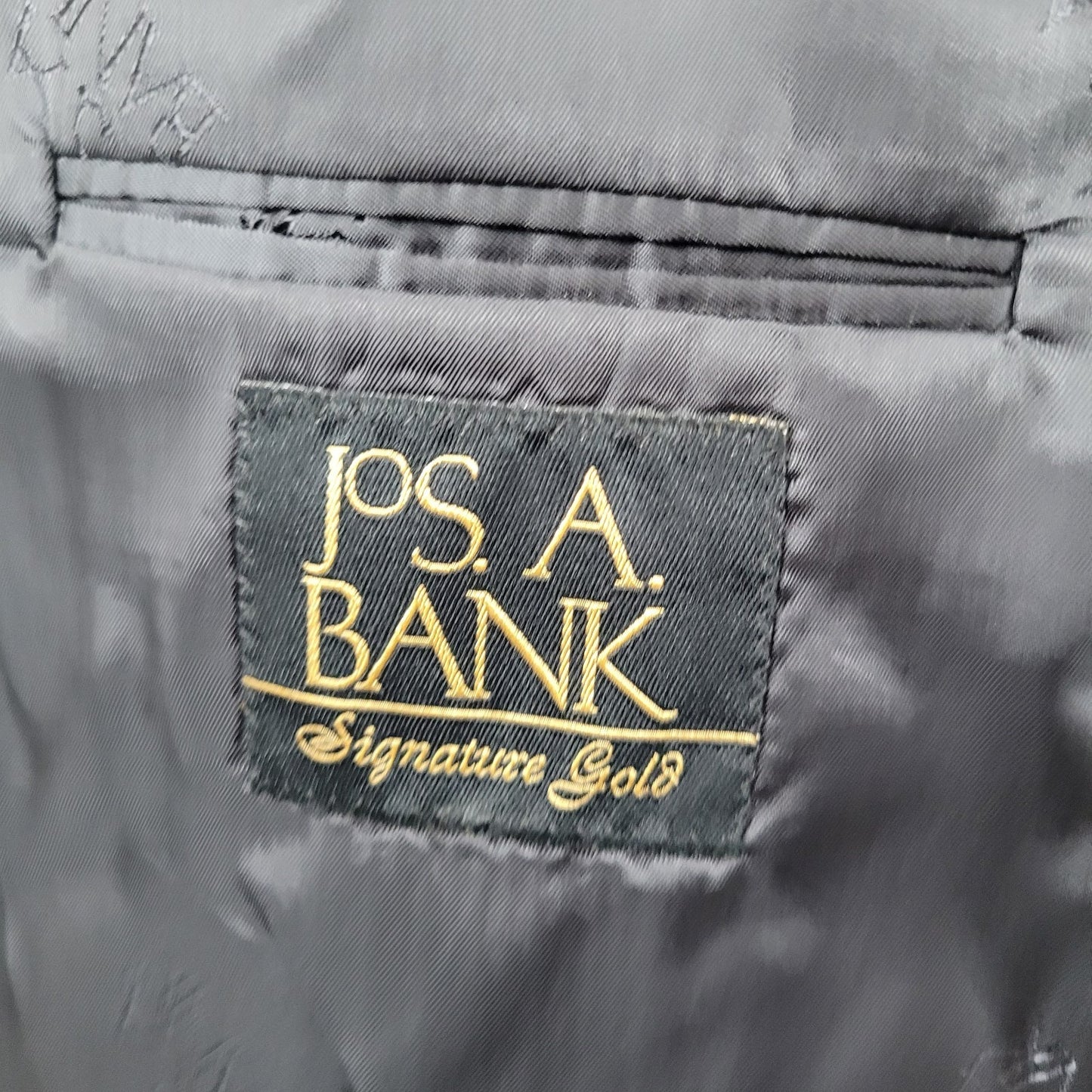 Jos A Bank Signature Gold Gordon Grey Pinstriped Suit Jacket 52L Pants 48x30