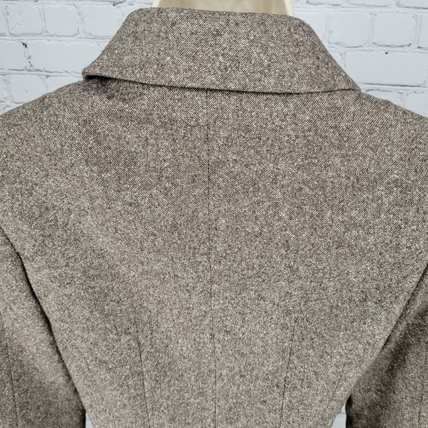 United Colors Of Benetton Brown Wool Blend Stretch Double Breast Jacket Size 38