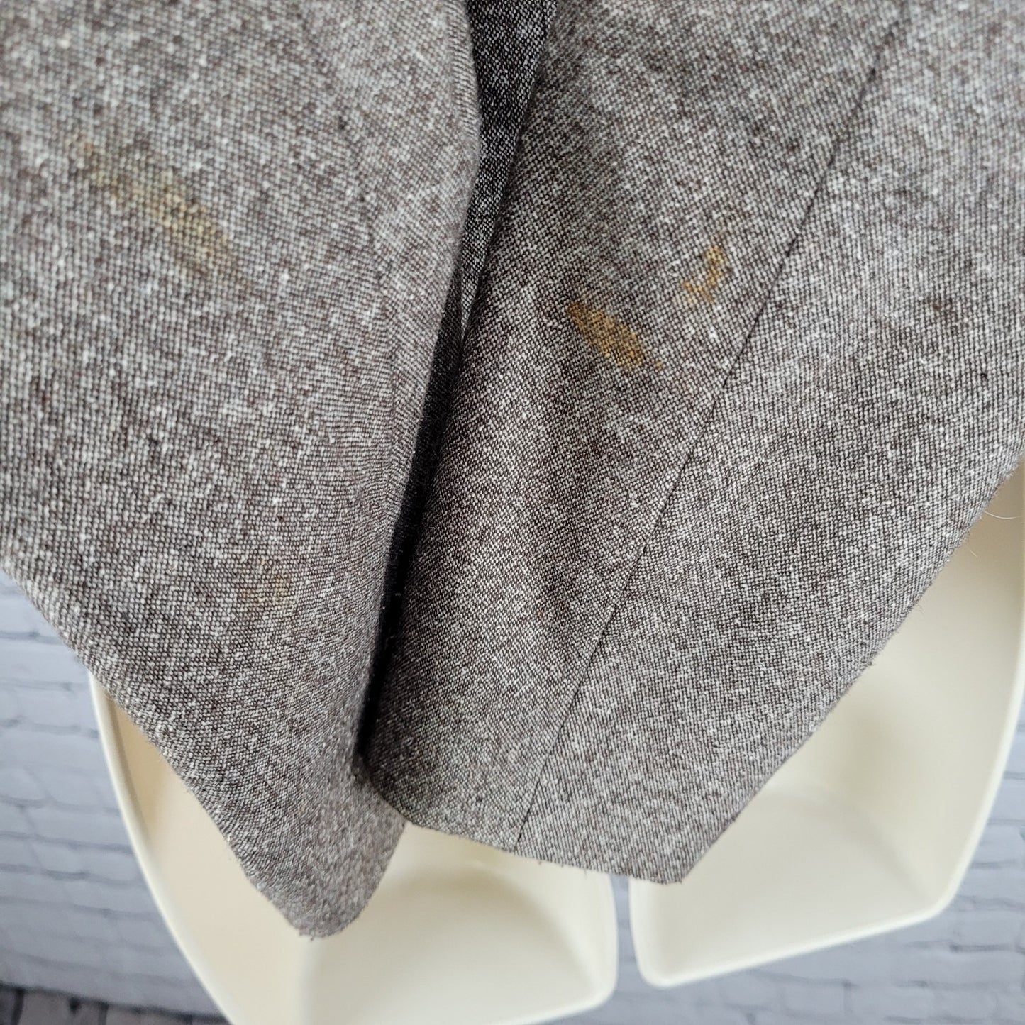 United Colors Of Benetton Brown Wool Blend Stretch Double Breast Jacket Size 38