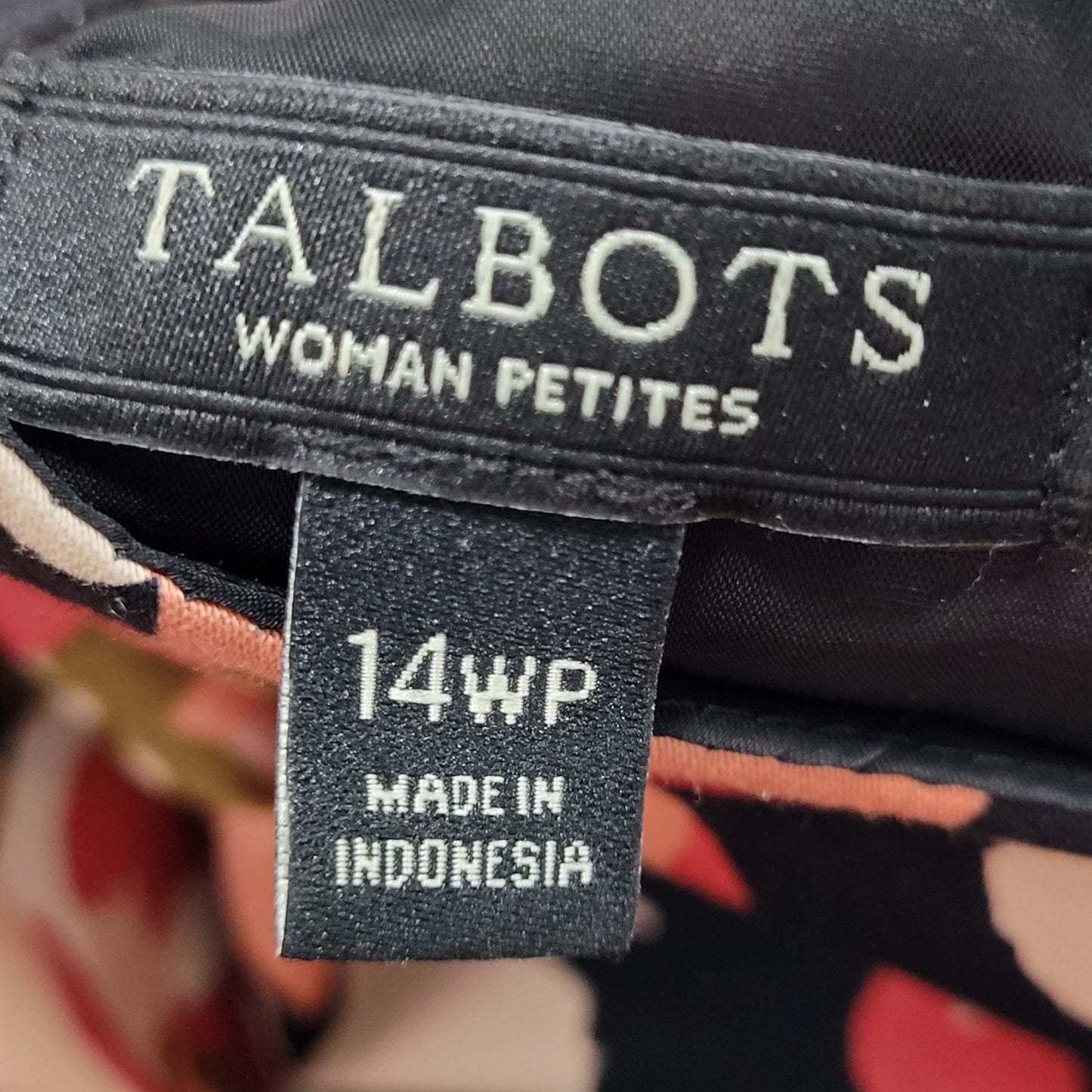 Talbots Black Multicolor Floral Sleeveless A-line Pleated Lined Midi Dress 14WP