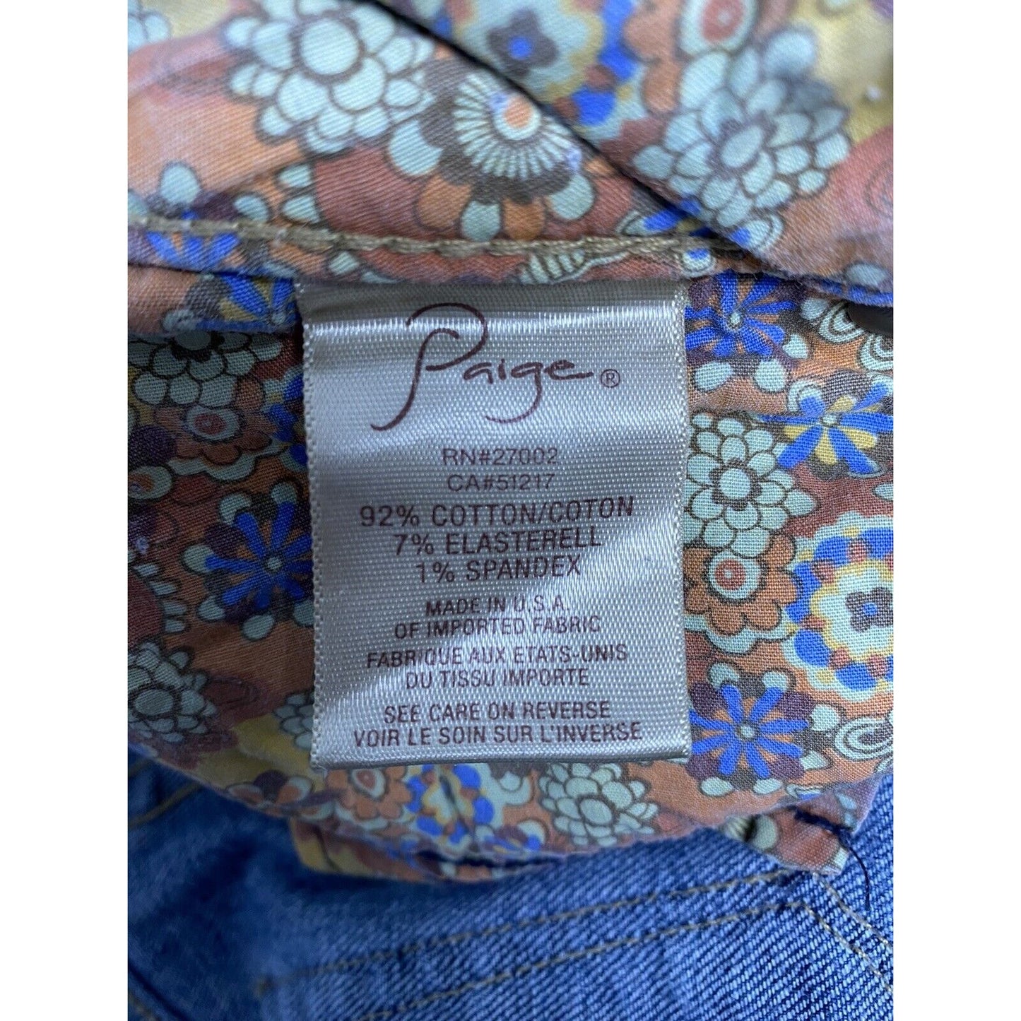 Paige Low Rise Medium Wash Blue Denim Venice Straight Leg Jeans (31x24.5)