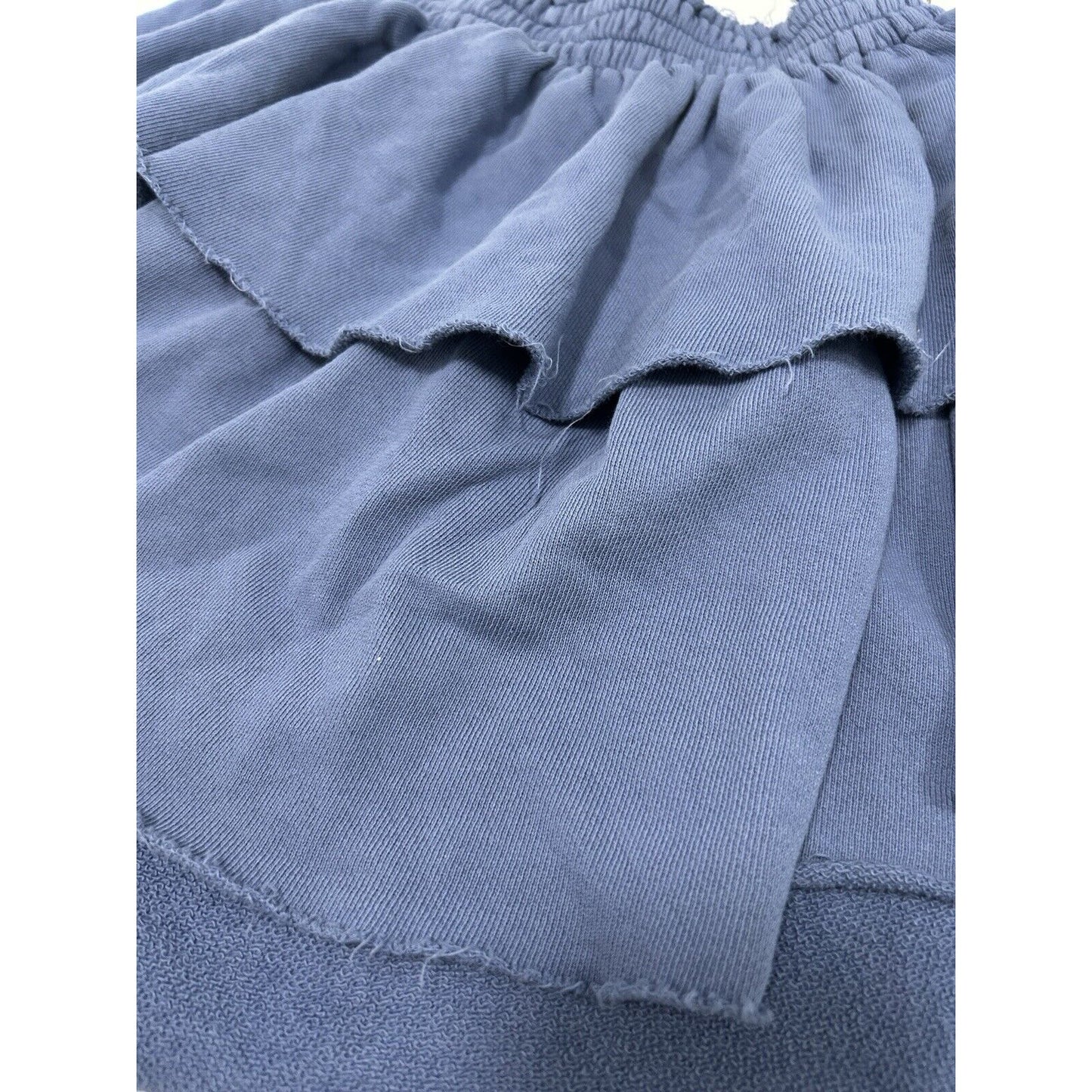 Aerie Blue 100% Cotton Elastic Waist Tiered Layered Mini Skirt Size Small S