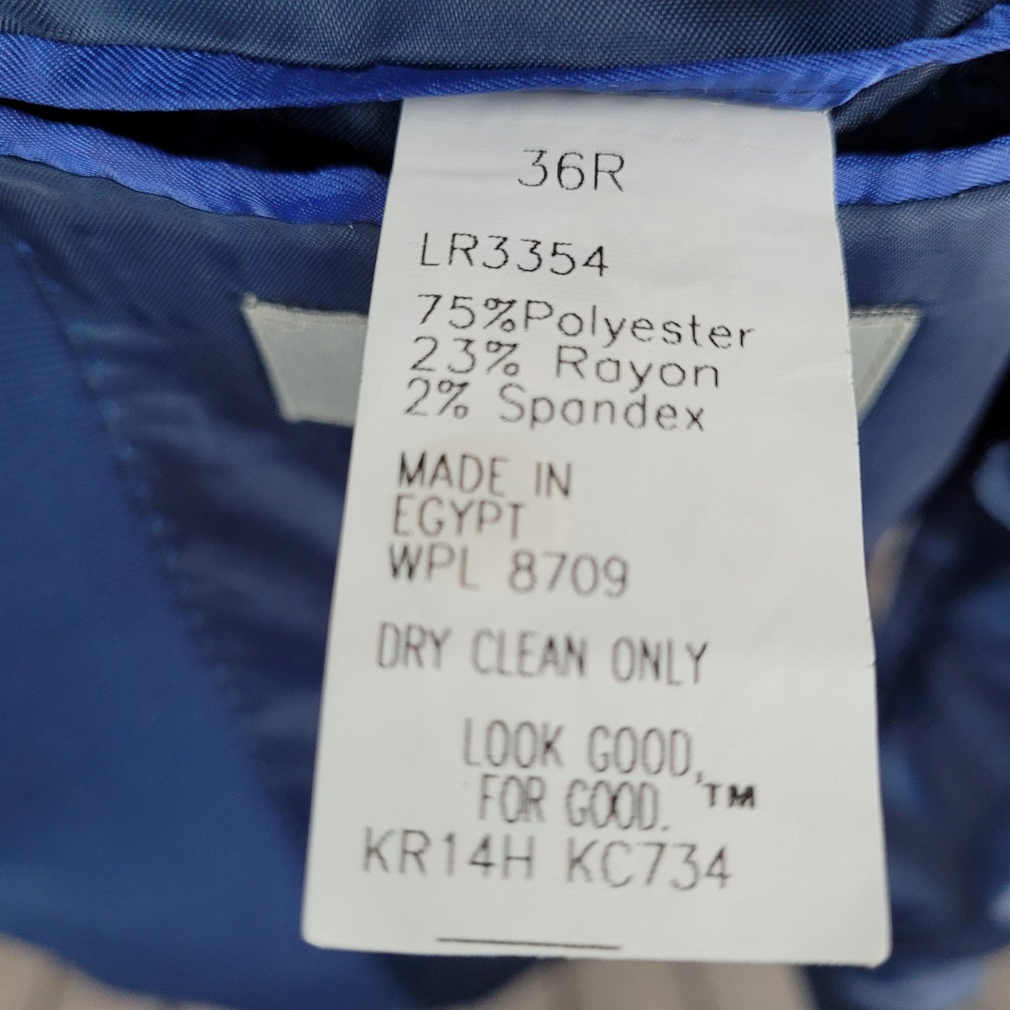 Reaction Kenneth Cole Techni-Cole Blue 2 Button Blazer Sport Coat Size 36R