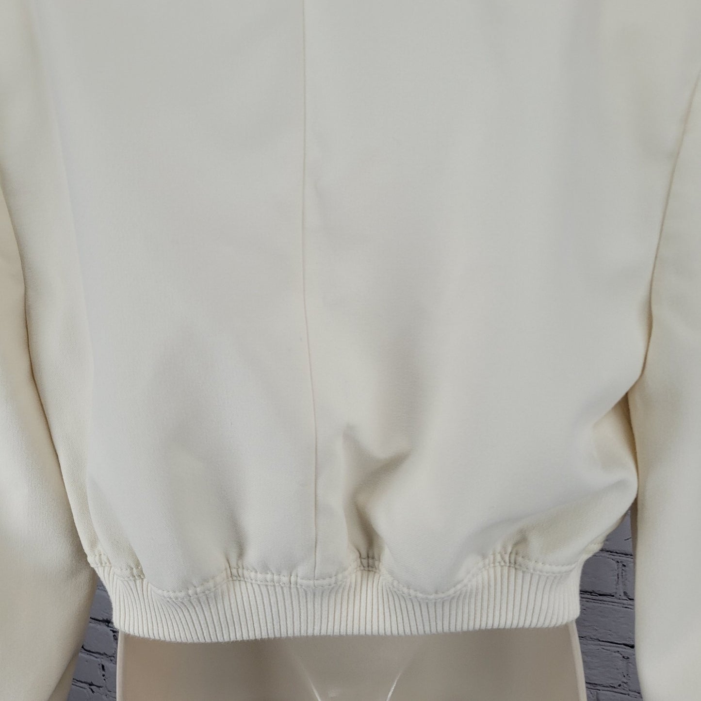 Zara Ivory Snap Knit Collar Cuffs Lined Boxy Short Bomber Jacket Small S