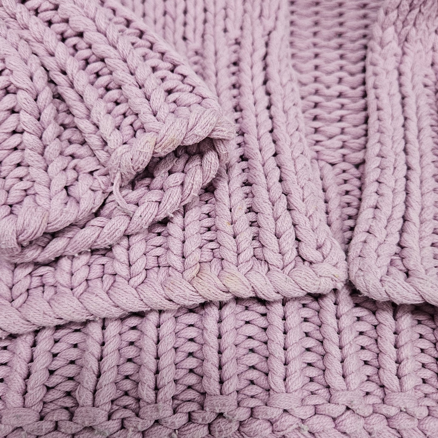 Free People Pink Chunky Knit Open Long Sleeve Oversized Cardigan Sweater XS