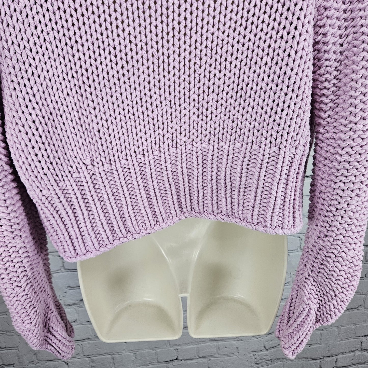 Free People Pink Chunky Knit Open Long Sleeve Oversized Cardigan Sweater XS