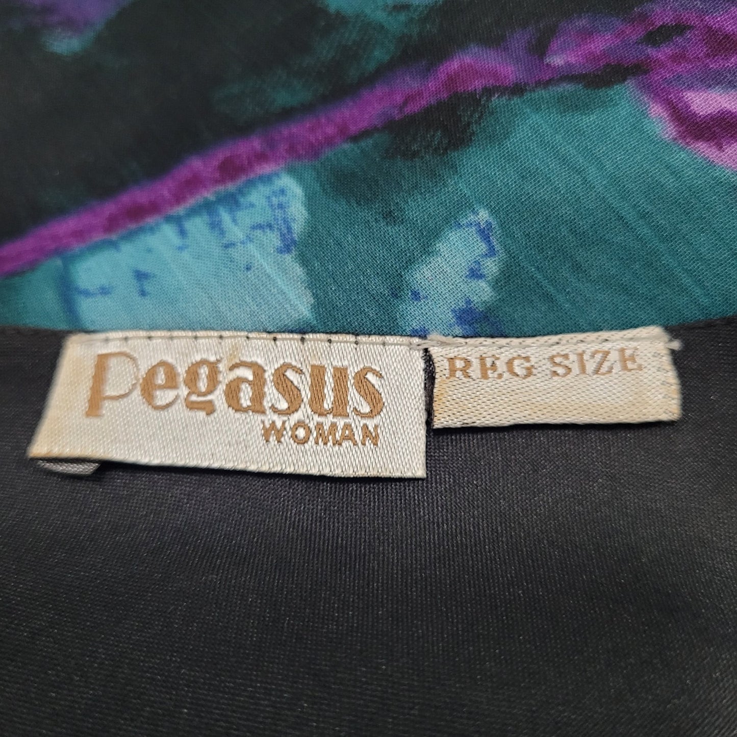 VTG Pegasus Woman Purple Chiffon Sequin 2 Piece Skirt Set Blouse Outfit Reg Size