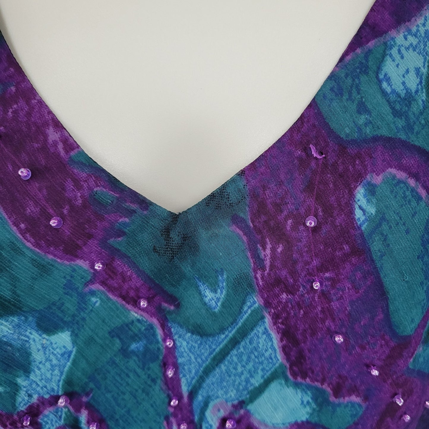 VTG Pegasus Woman Purple Chiffon Sequin 2 Piece Skirt Set Blouse Outfit Reg Size