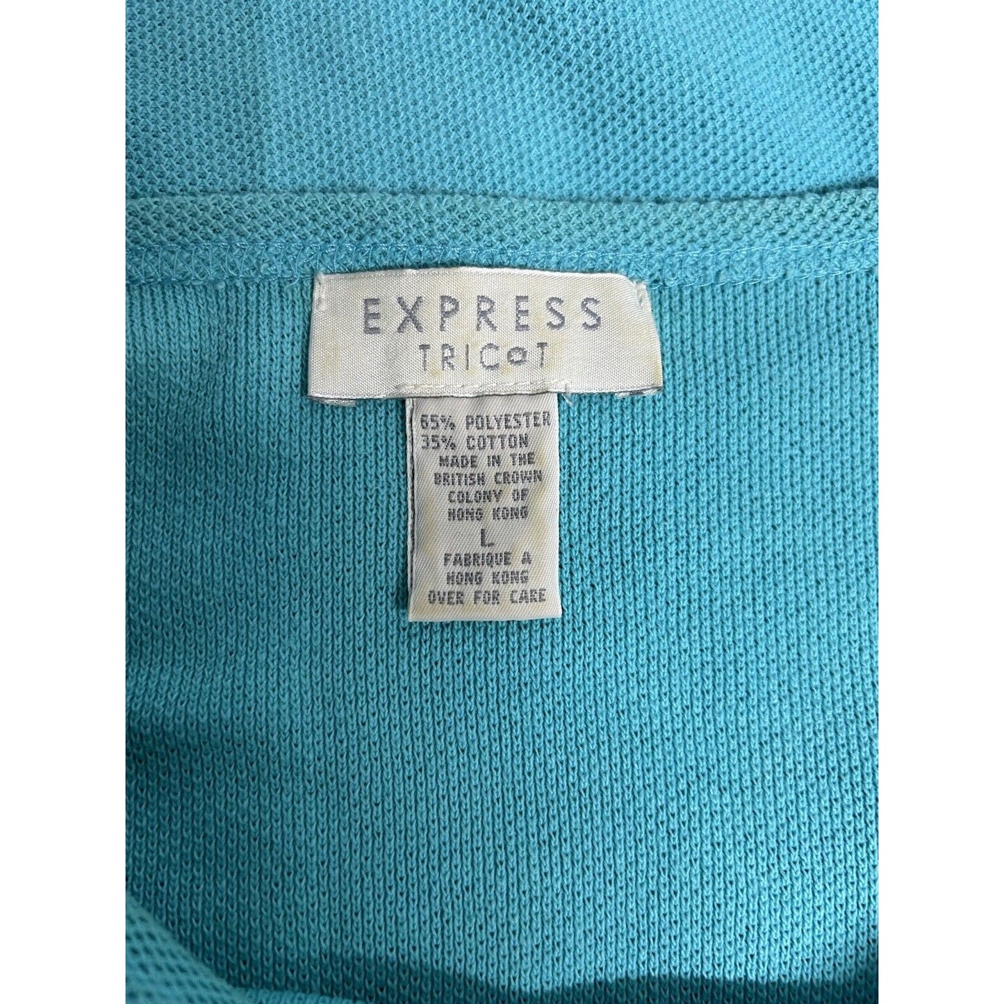 Express Tricot Textured Short Sleeve Pullover Knit Blue T Shirt Women’s L Large