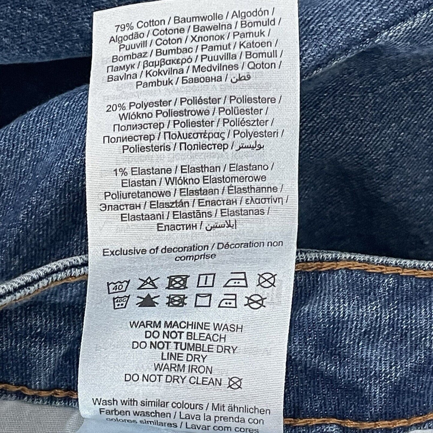 NWT Pieces Blue Jeans Flared Fit Hi-Rise Stretch Medium Wash Size US 14 (34x33)