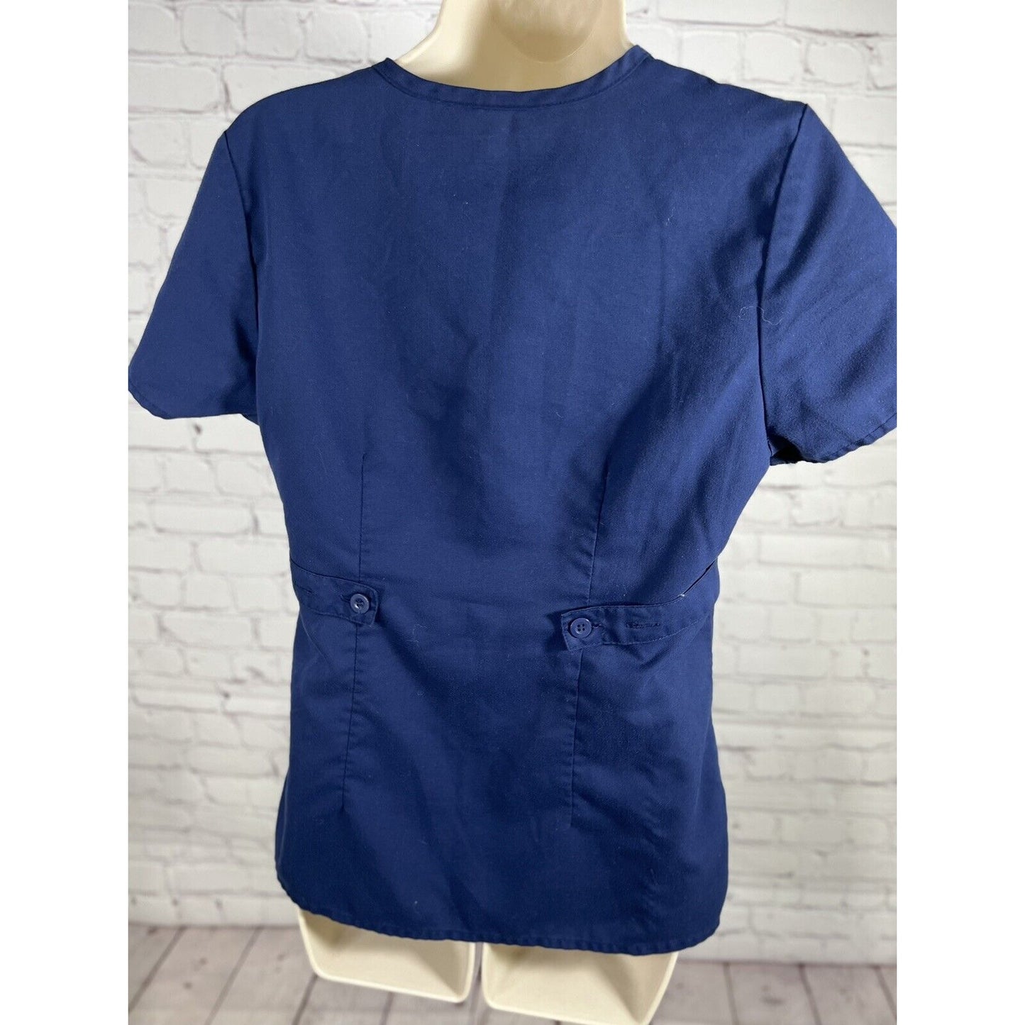 Grey's Anatomy Barco Scrub Top Adjustable Blue Short Sleeve Shirt Women’s Small
