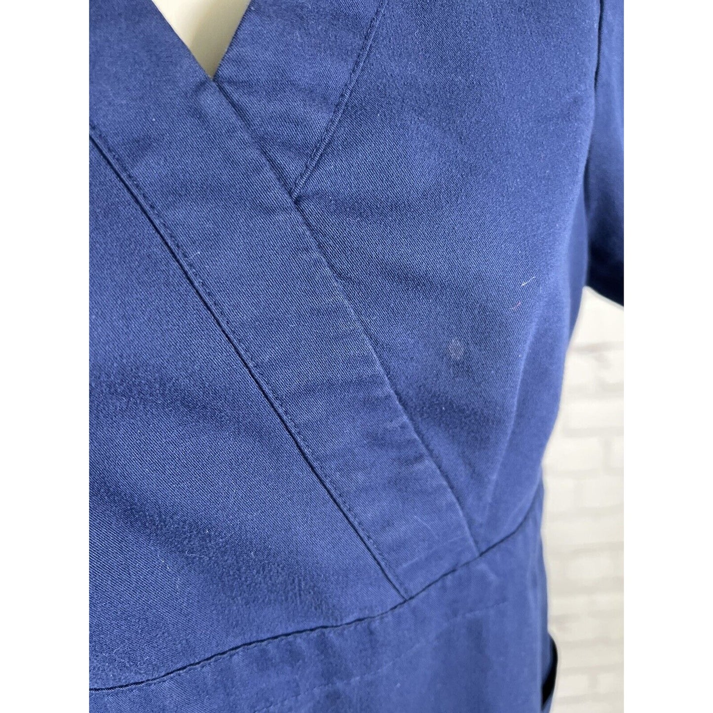 Grey's Anatomy Barco Scrub Top Adjustable Blue Short Sleeve Shirt Women’s Small