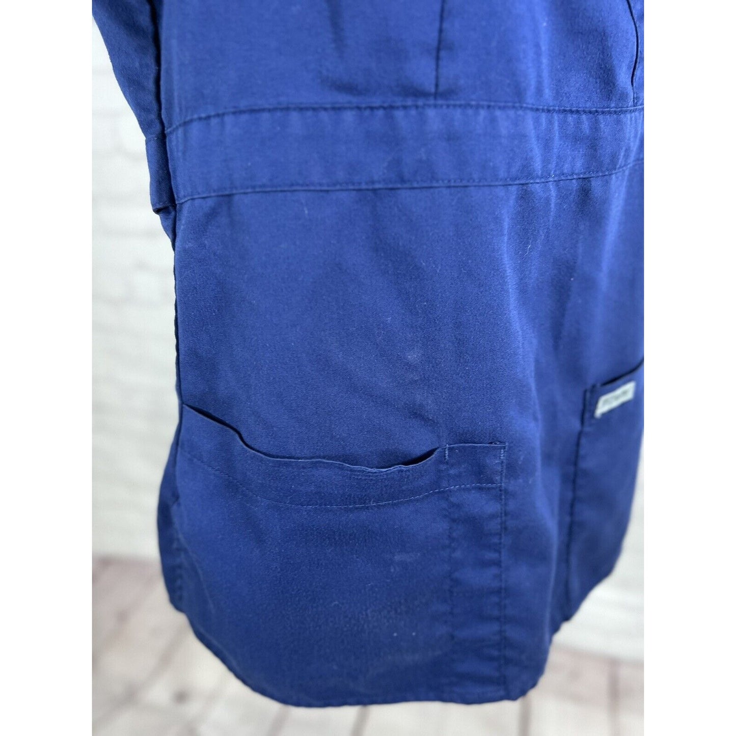 Grey's Anatomy Barco Scrub Top Adjustable Blue Short Sleeve Shirt Women’s Small