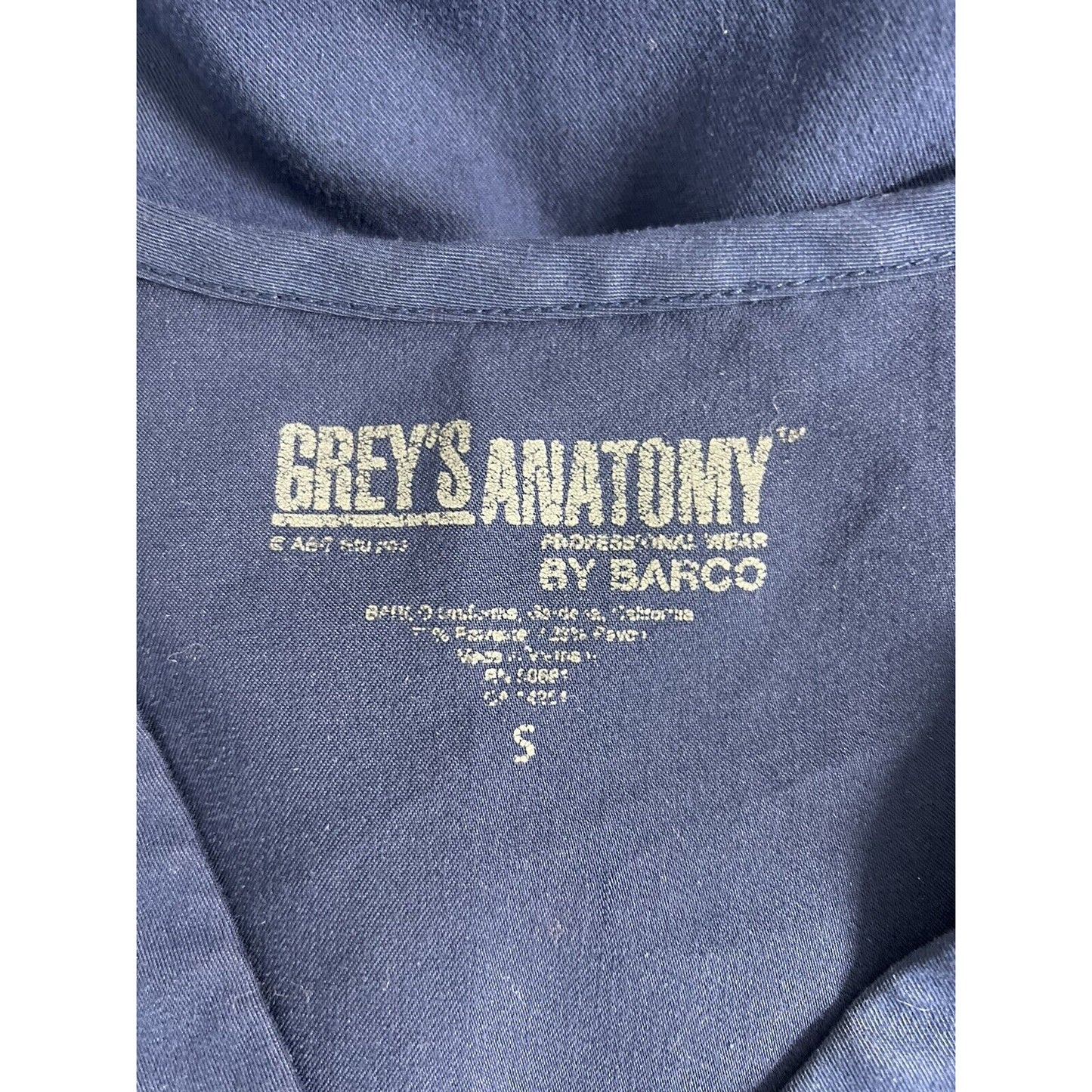 Grey's Anatomy Barco Scrub Top Adjustable Blue Short Sleeve Shirt Women’s Small