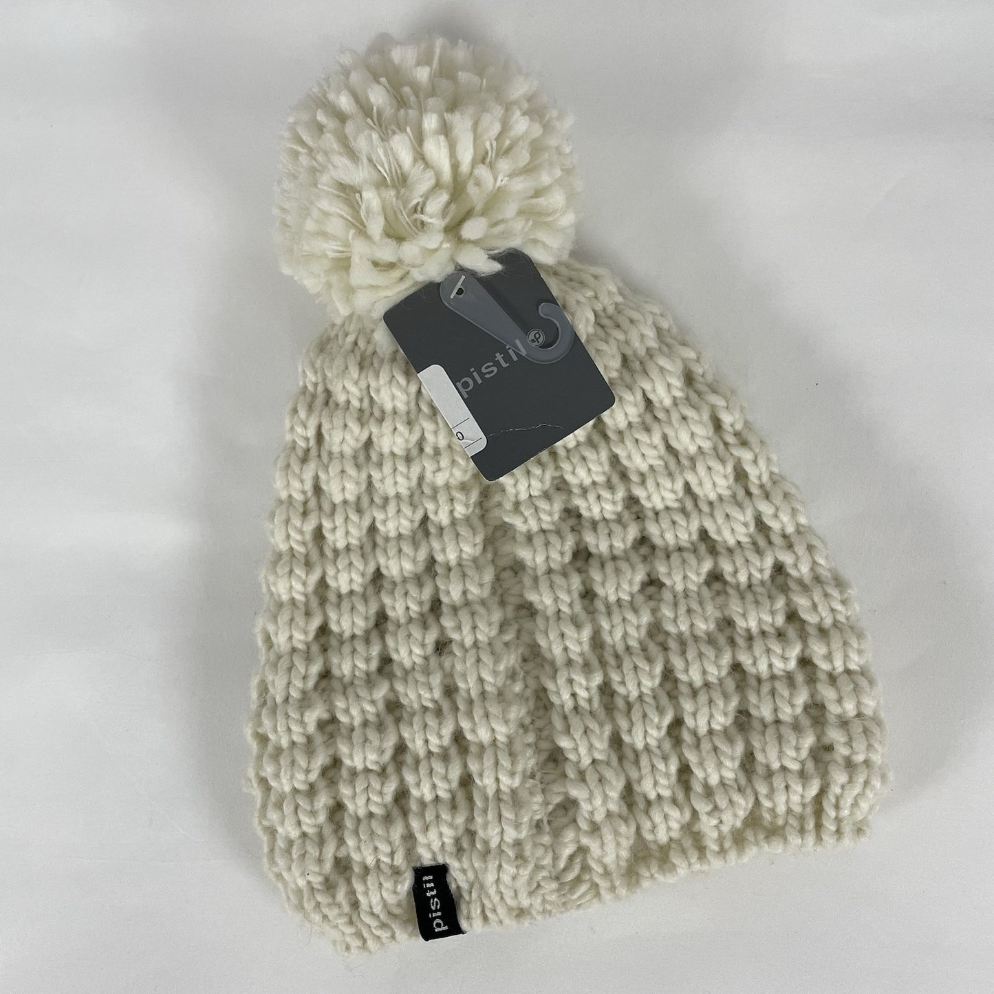 NWD Pistil Ivory Chunky Knit Soft Chenille Inner Band Cozy Bobble Hat Beanie O/S