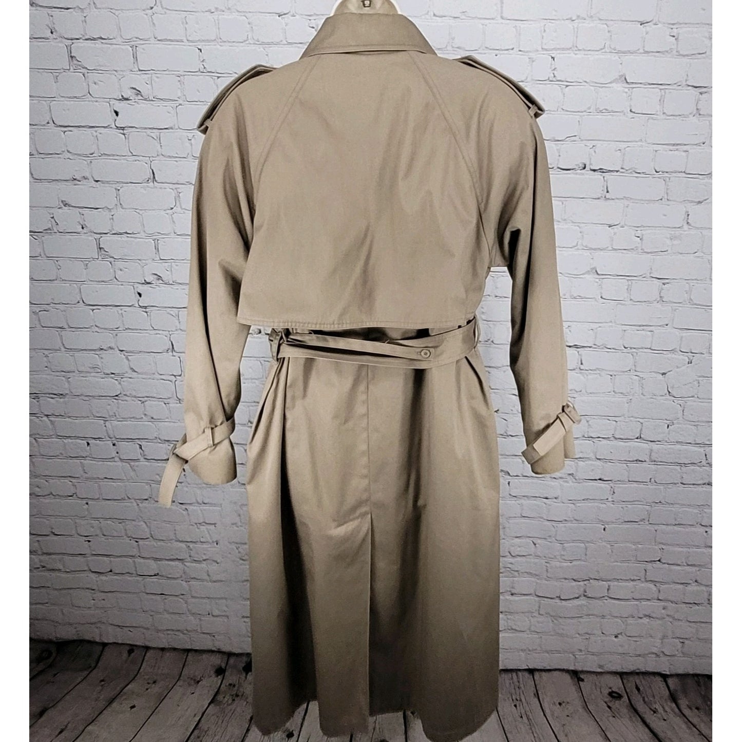 Saxton Hall Brown Thermo Lite Lined Belted Double Breasted Trench Coat Size 10