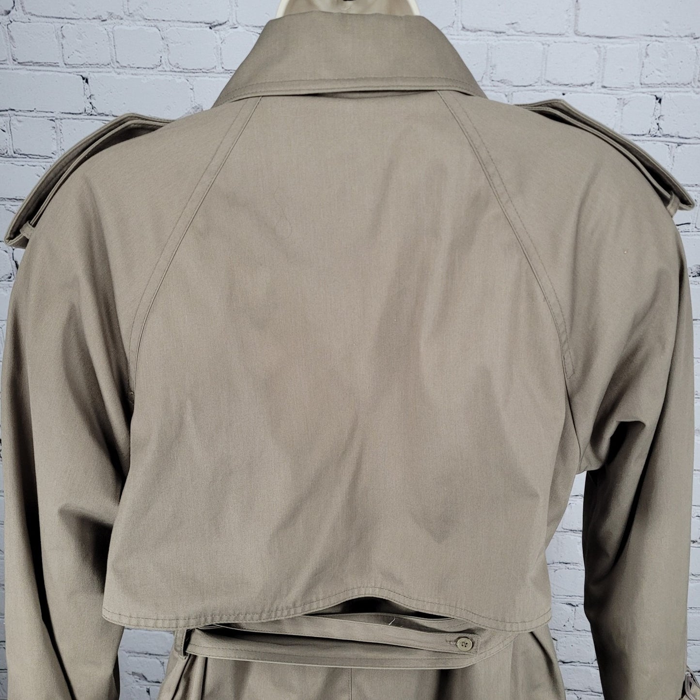 Saxton Hall Brown Thermo Lite Lined Belted Double Breasted Trench Coat Size 10