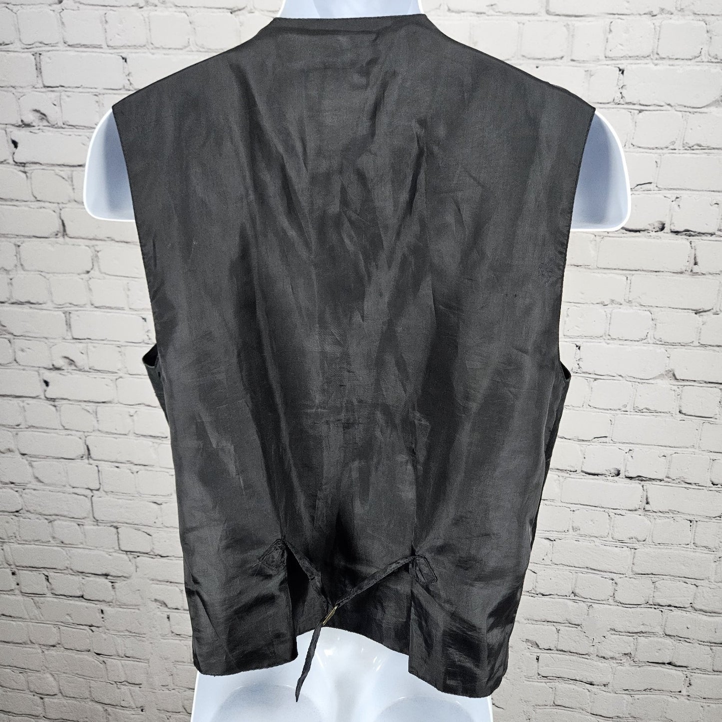 Dual Control Black Genuine Suede Leather Buttoned Lined Pockets Vest Medium M