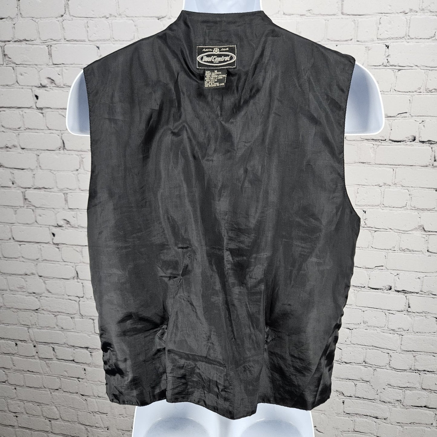 Dual Control Black Genuine Suede Leather Buttoned Lined Pockets Vest Medium M