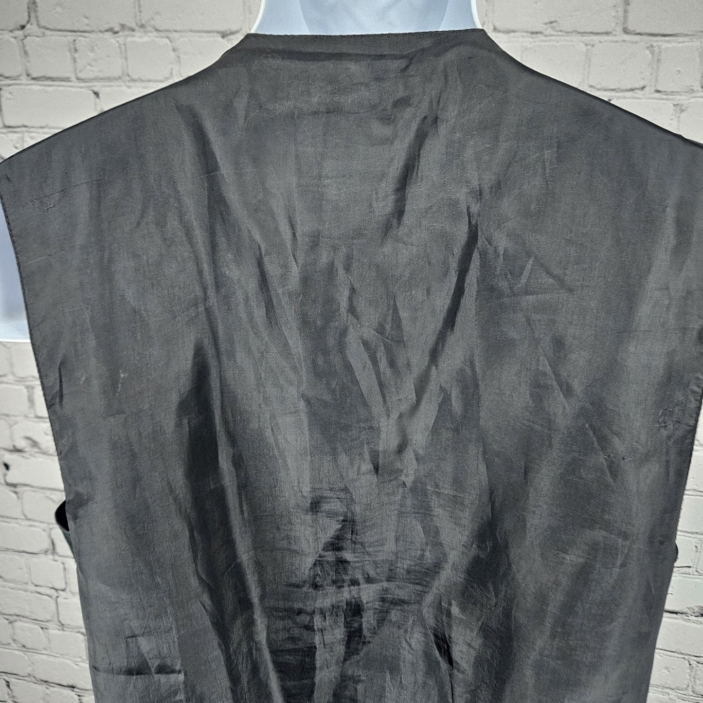 Dual Control Black Genuine Suede Leather Buttoned Lined Pockets Vest Medium M