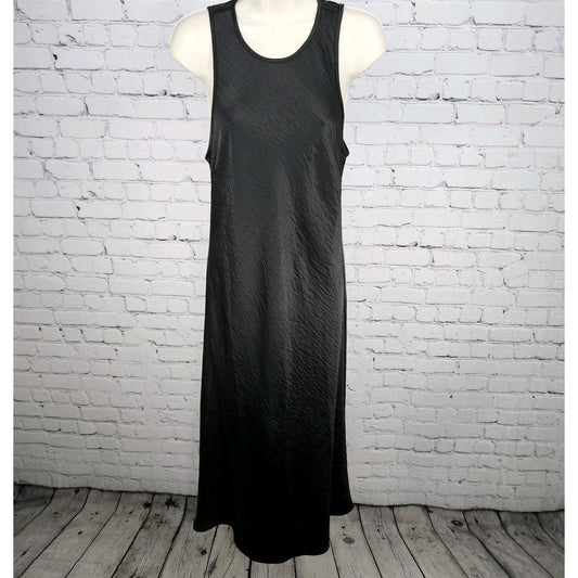 House Of Harlow 1960 Black Satin Tie Back Sleeveless Unlined Maxi Dress Large L