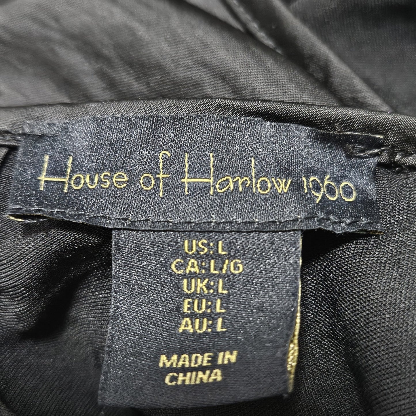 House Of Harlow 1960 Black Satin Tie Back Sleeveless Unlined Maxi Dress Large L