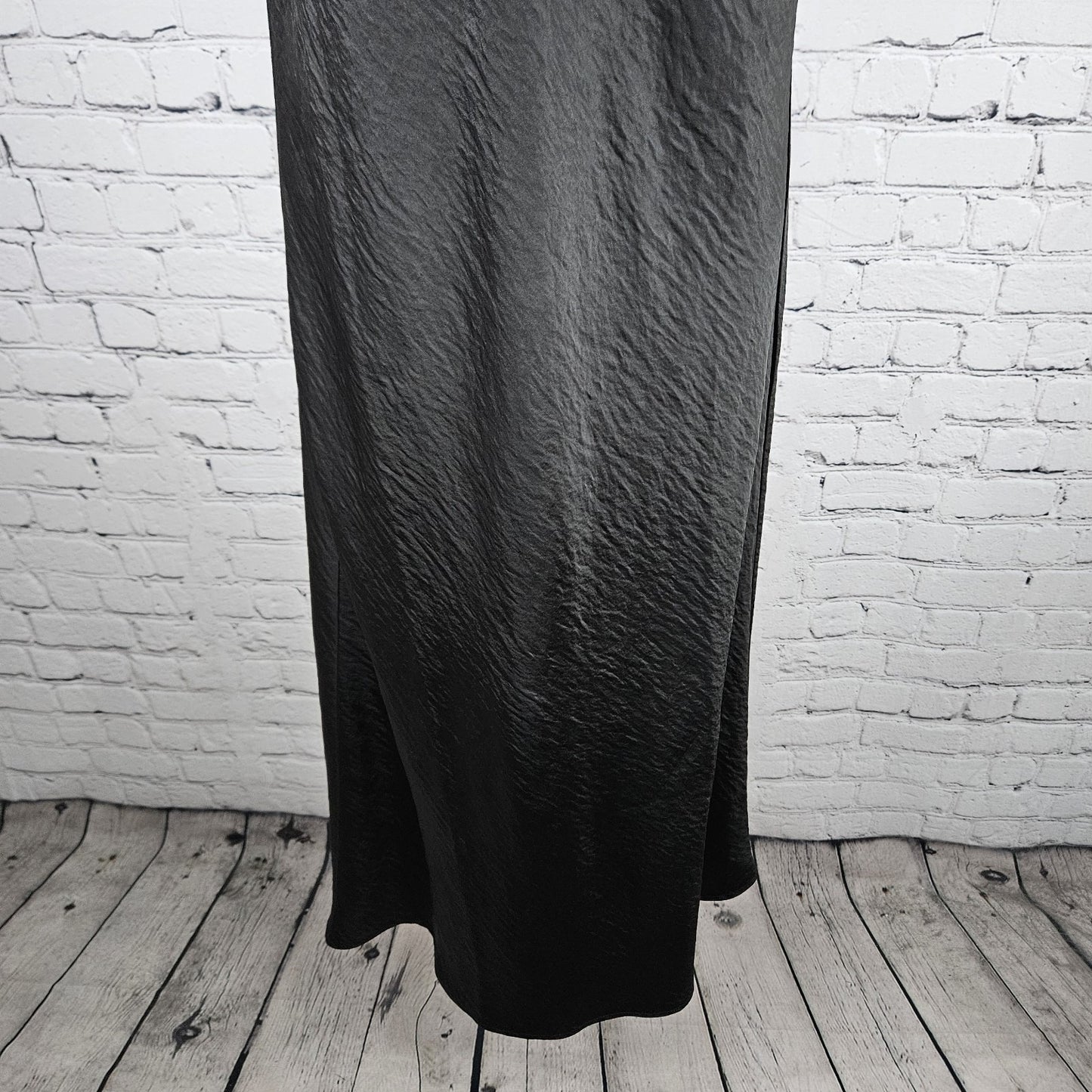 House Of Harlow 1960 Black Satin Tie Back Sleeveless Unlined Maxi Dress Large L