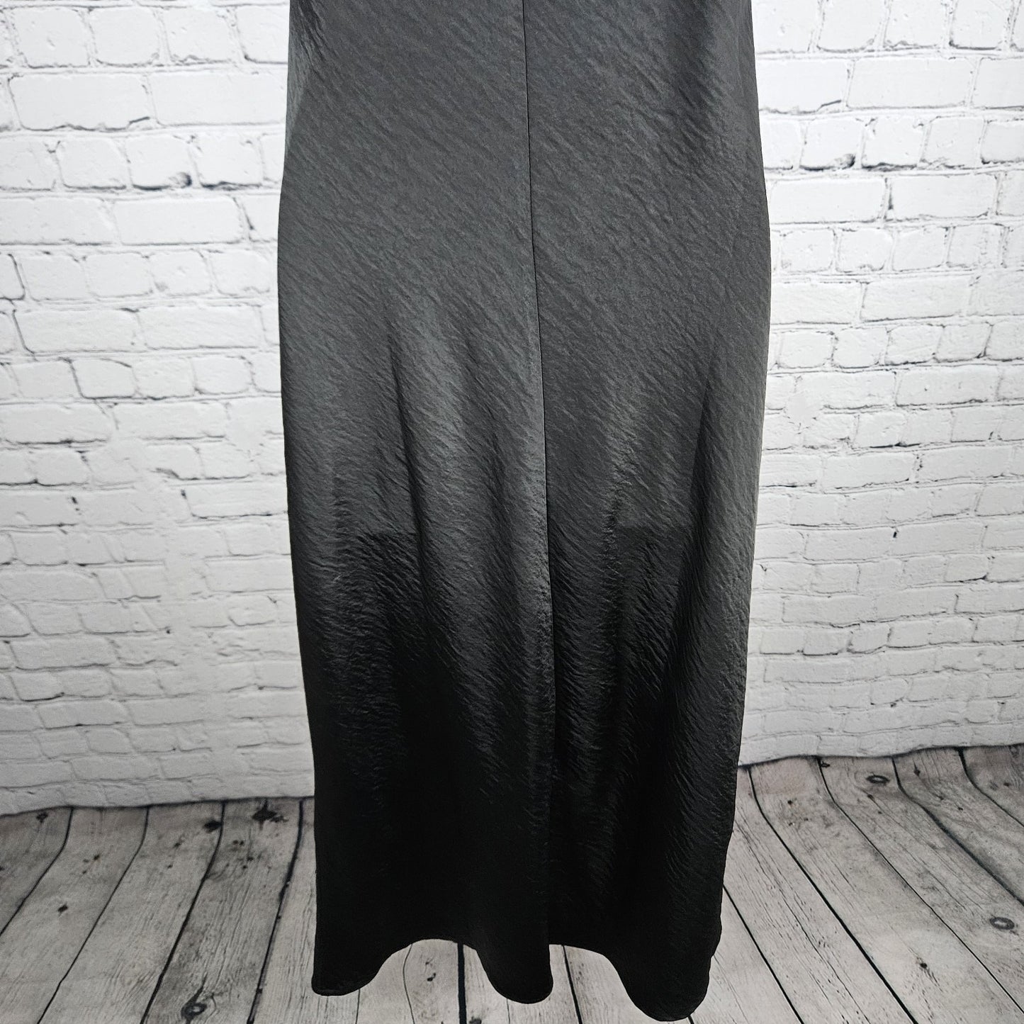House Of Harlow 1960 Black Satin Tie Back Sleeveless Unlined Maxi Dress Large L