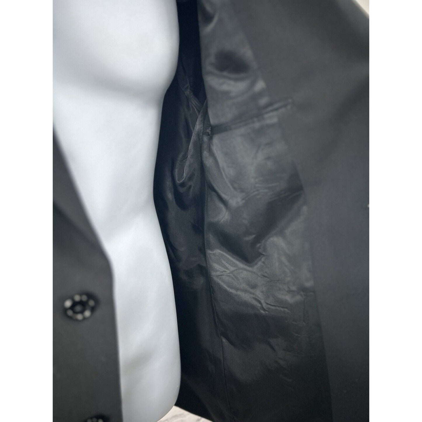 Jos A Bank Solid Black Wool 2 Button Single Vent Sport Coat Blazer Size 40R