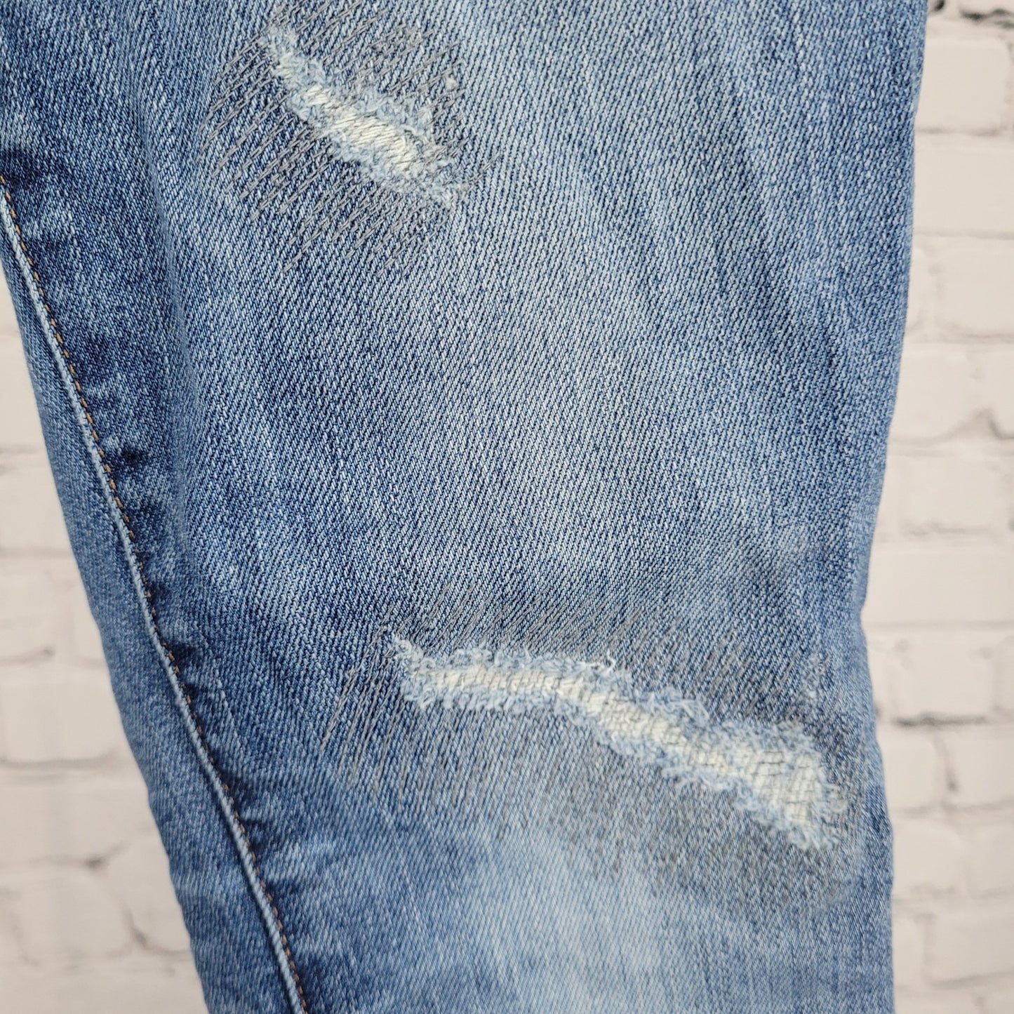 Madewell Blue Denim Skinny Skinny Distressed Ripped Low Rise Jeans 25 (25x28)