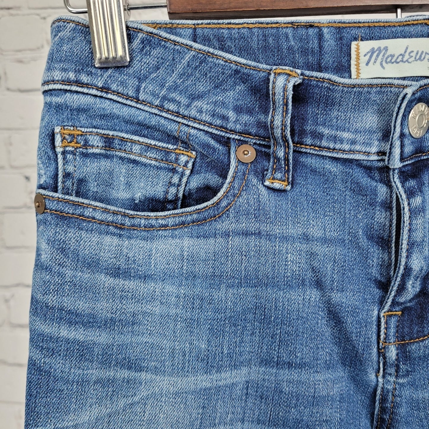 Madewell Blue Denim Skinny Skinny Distressed Ripped Low Rise Jeans 25 (25x28)