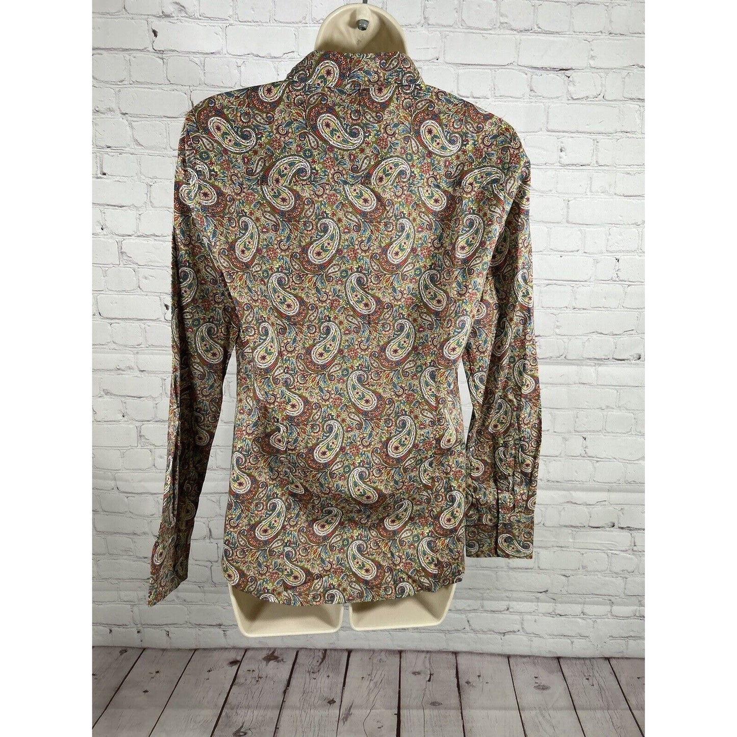 J. Crew Multicolored Paisley Collared Long Sleeve Button Up Women’s Top Size 4