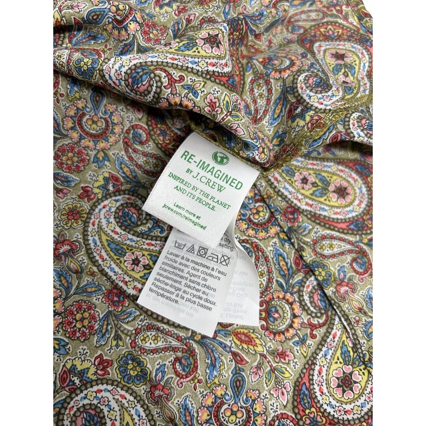 J. Crew Multicolored Paisley Collared Long Sleeve Button Up Women’s Top Size 4