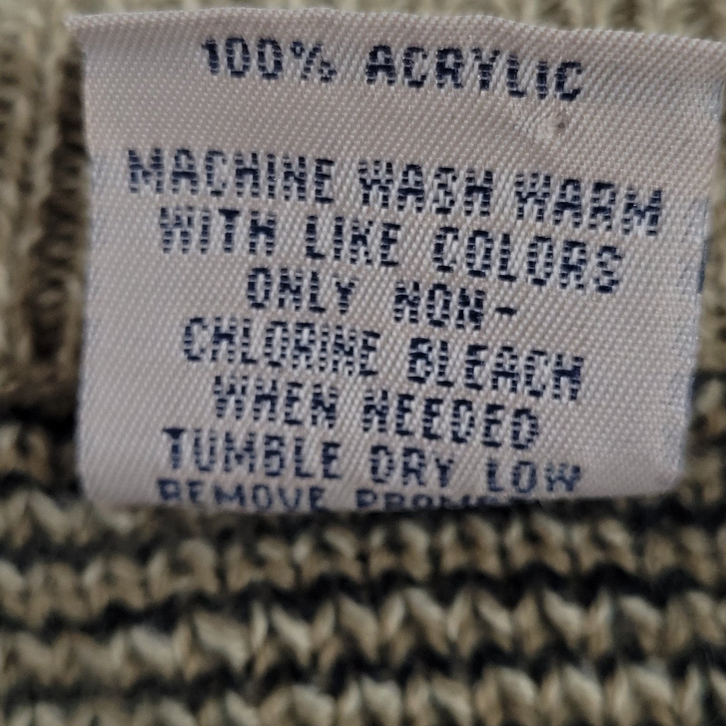 VTG Windridge Tan Multicolor Knit Check Crew Neck Pullover Sweater Korea XL