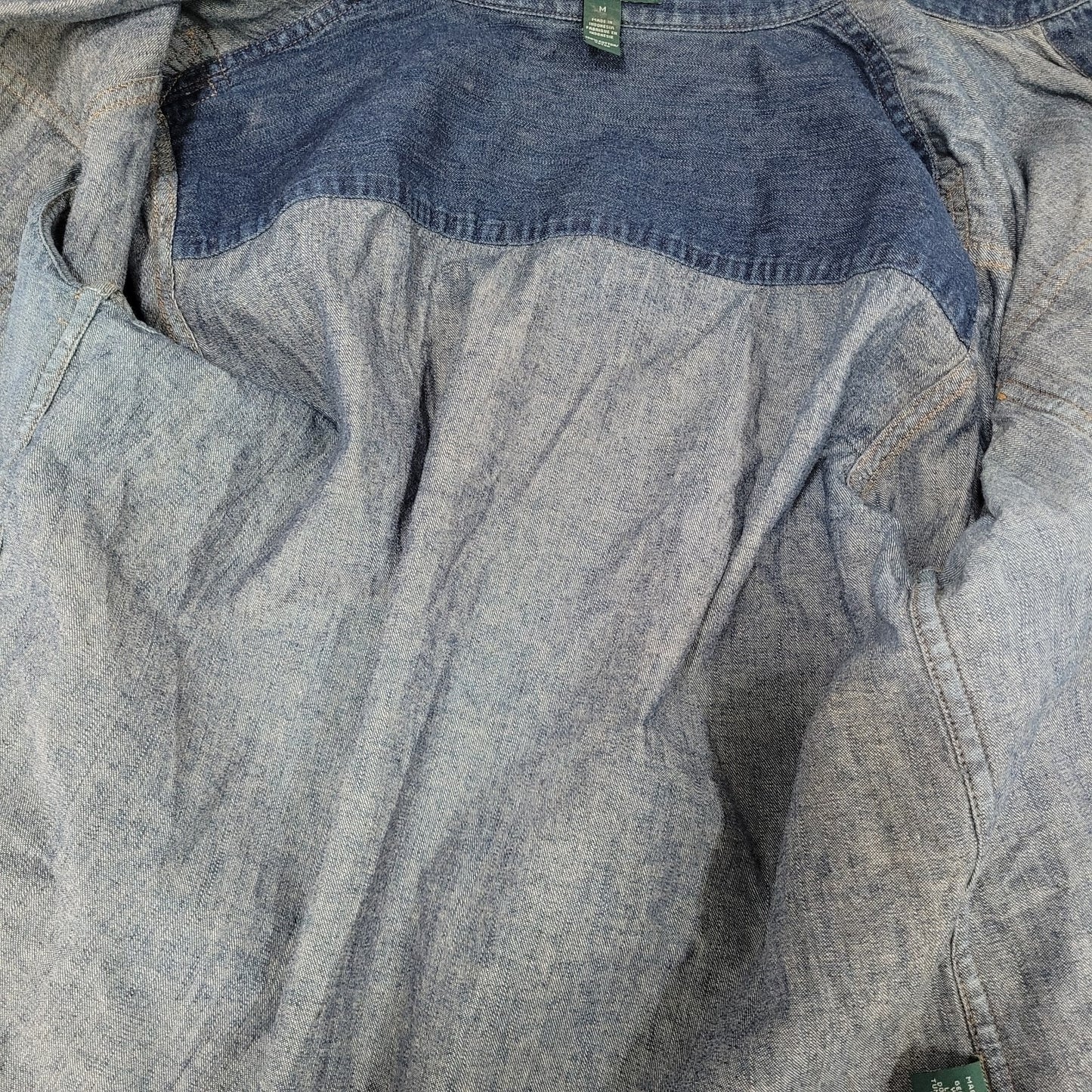 Lauren Jeans Co Ralph Lauren Blue Chambray Long Sleeve Shirt Size Medium M