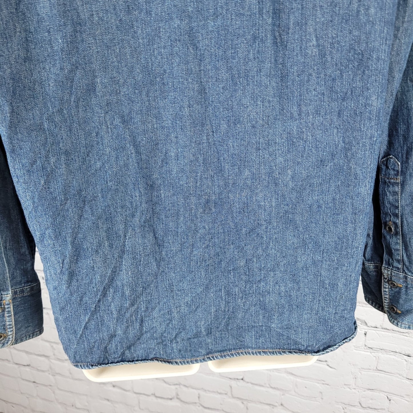 Lauren Jeans Co Ralph Lauren Blue Chambray Long Sleeve Shirt Size Medium M