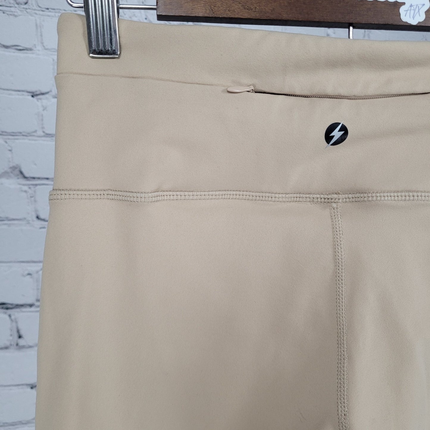 NWT Electric Yoga Stephanie Bohbot Beige Nude Mesh Stirrups Pants Size Small S
