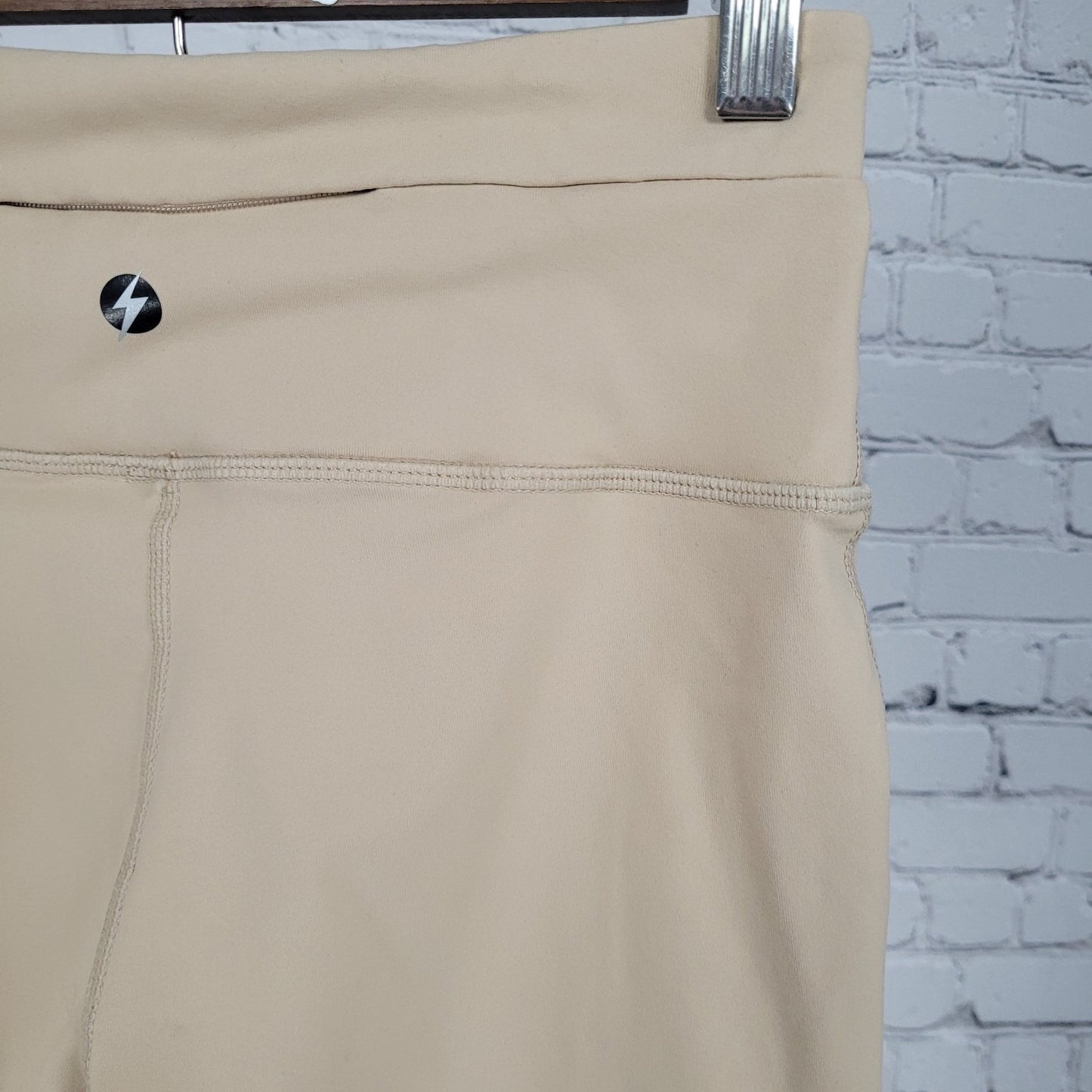 NWT Electric Yoga Stephanie Bohbot Beige Nude Mesh Stirrups Pants Size Small S