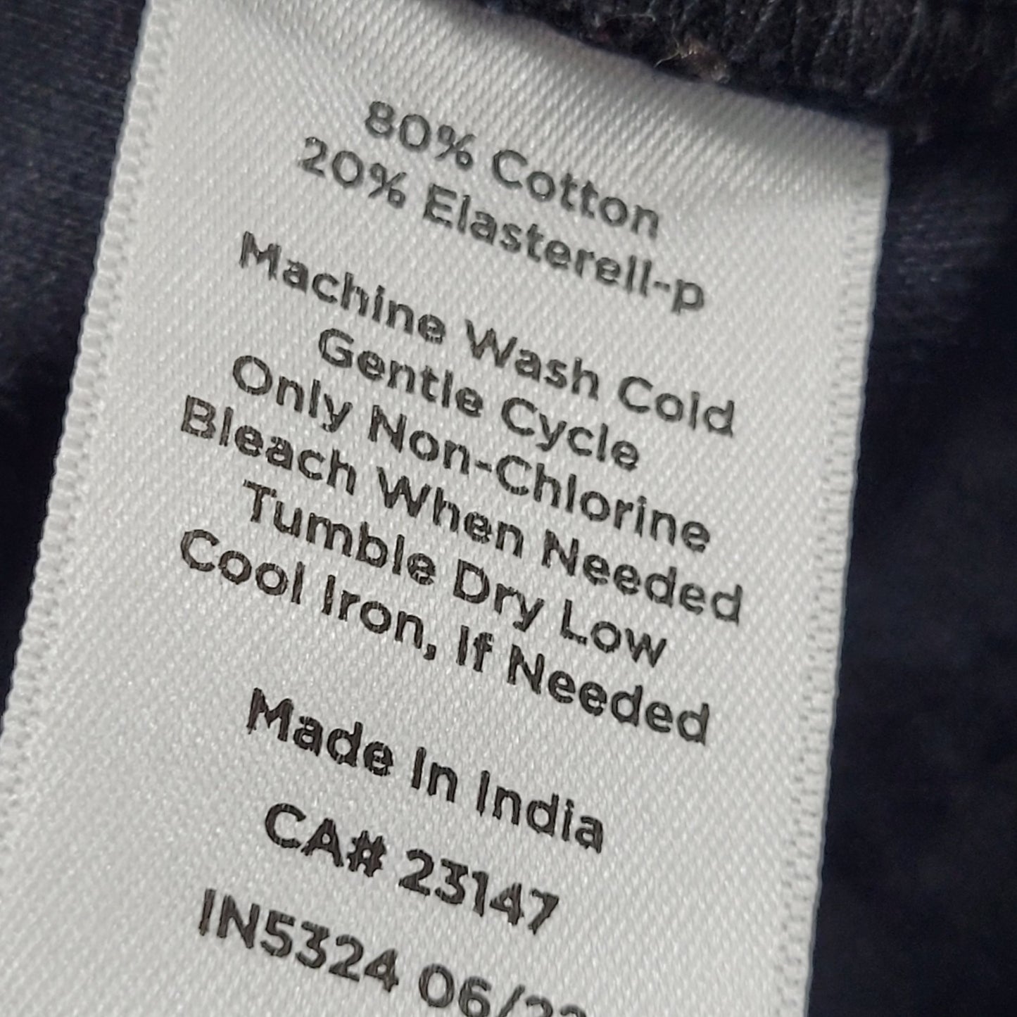 Talbots Black Velveteen Cotton Stretch Straight Leg High Rise Pants 10P (31x29)