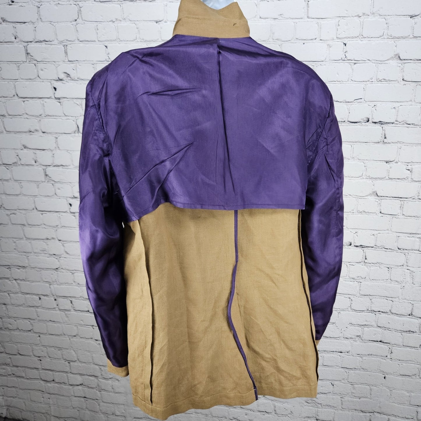 Barry Bricken Weekend Brown 100% Linen 3 Button Vented Blazer Sport Coat 42R