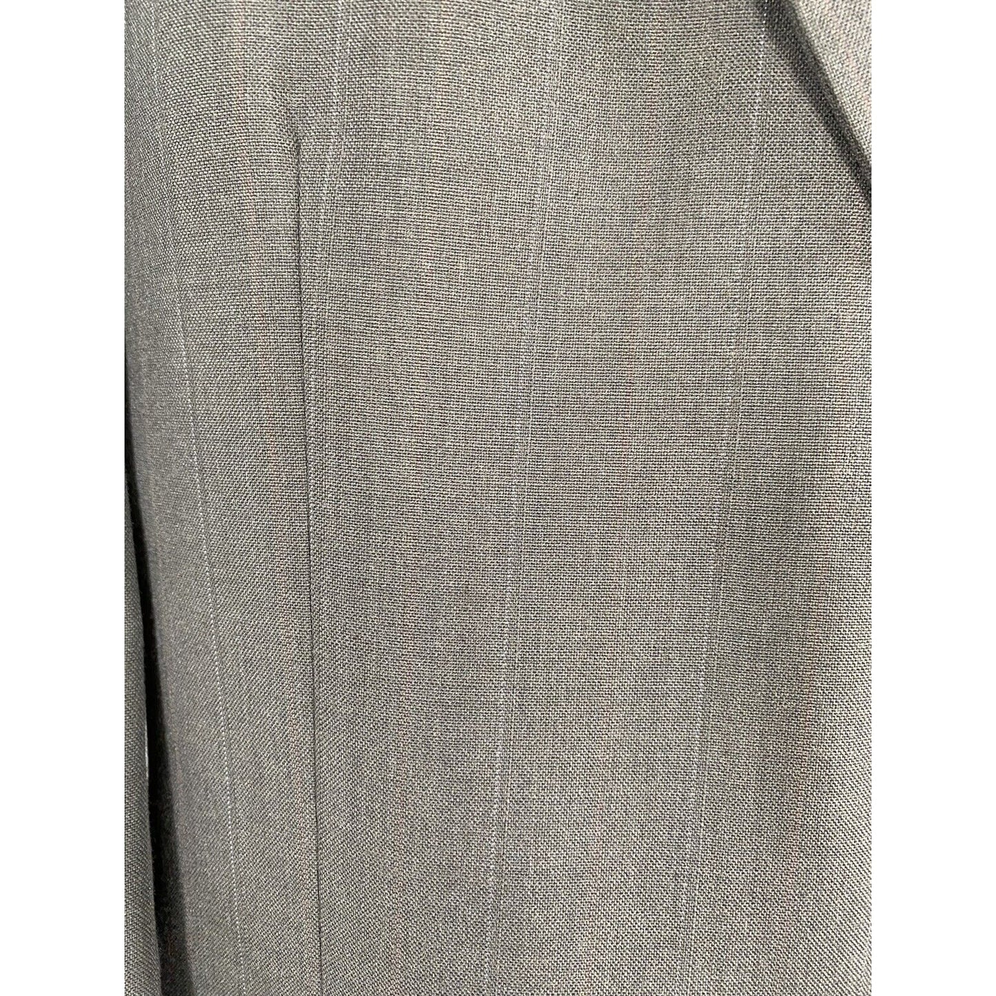 VTG Stafford Gray Two Button Coat Blazer Jacket Windowpane Striped 46R