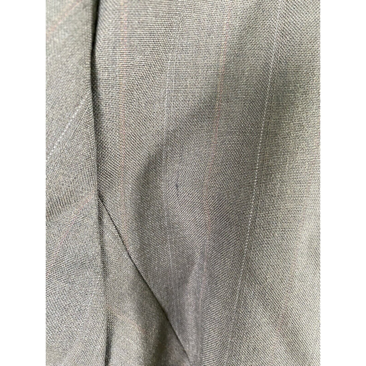 VTG Stafford Gray Two Button Coat Blazer Jacket Windowpane Striped 46R