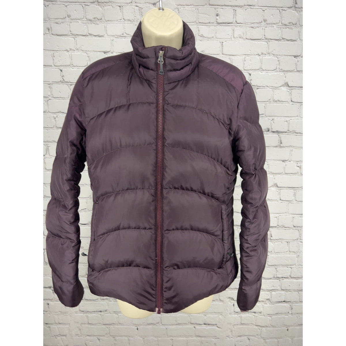 REI Plum Purple Goose Down Puffer Full Zip Quilted Jacket Women's XS